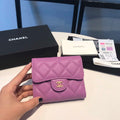 Chanel AP0231 Classic Small FLAP Wallet Calfskin Purple Gold - Default Title - View 1