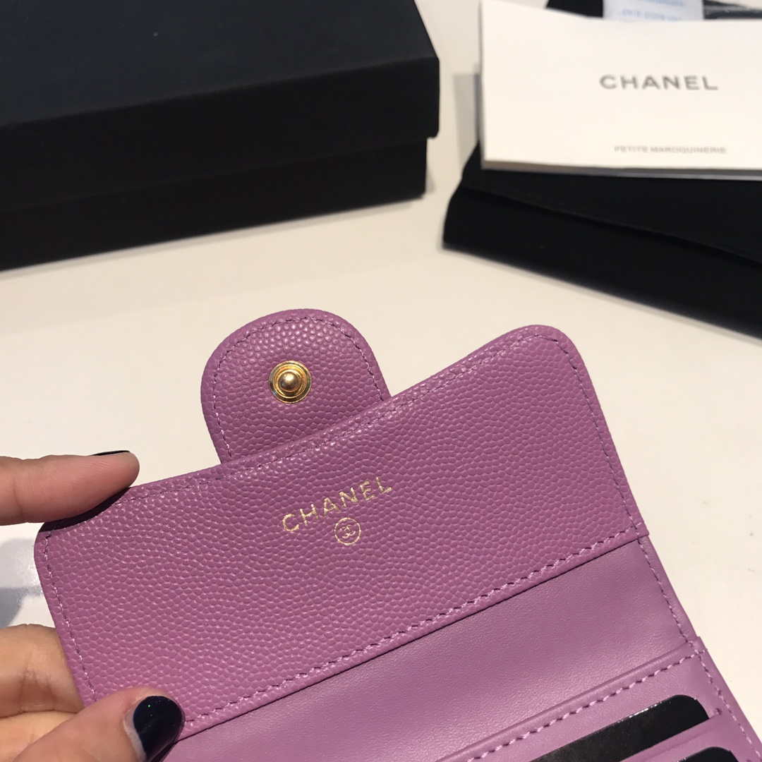 Chanel AP0231 Classic Small FLAP Wallet Calfskin Purple Gold - Default Title - View 8
