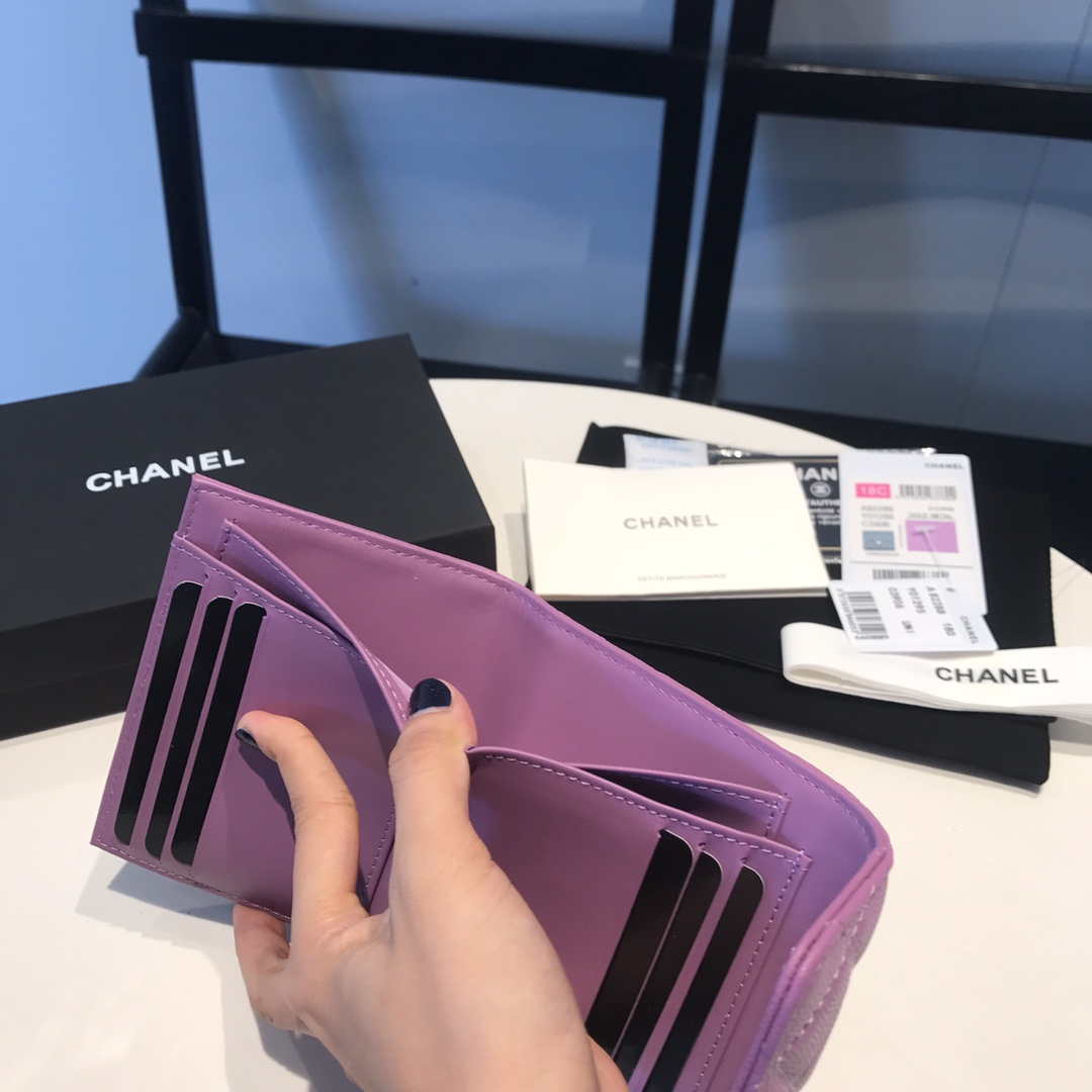 Chanel AP0231 Classic Small FLAP Wallet Calfskin Purple Gold - Default Title - View 10