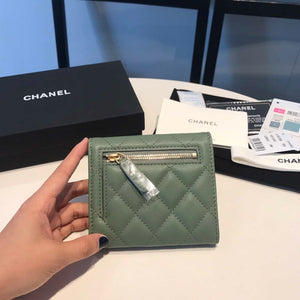 Chanel AP0231 Classic Small FLAP Wallet Calfskin Green Gold - Default Title - View 3