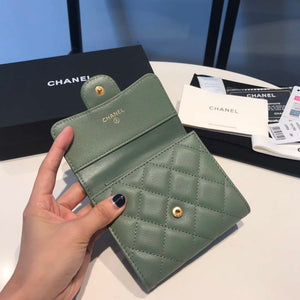 Chanel AP0231 Classic Small FLAP Wallet Calfskin Green Gold - Default Title - View 6