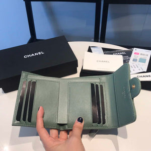 Chanel AP0231 Classic Small FLAP Wallet Calfskin Green Gold - Default Title - View 8