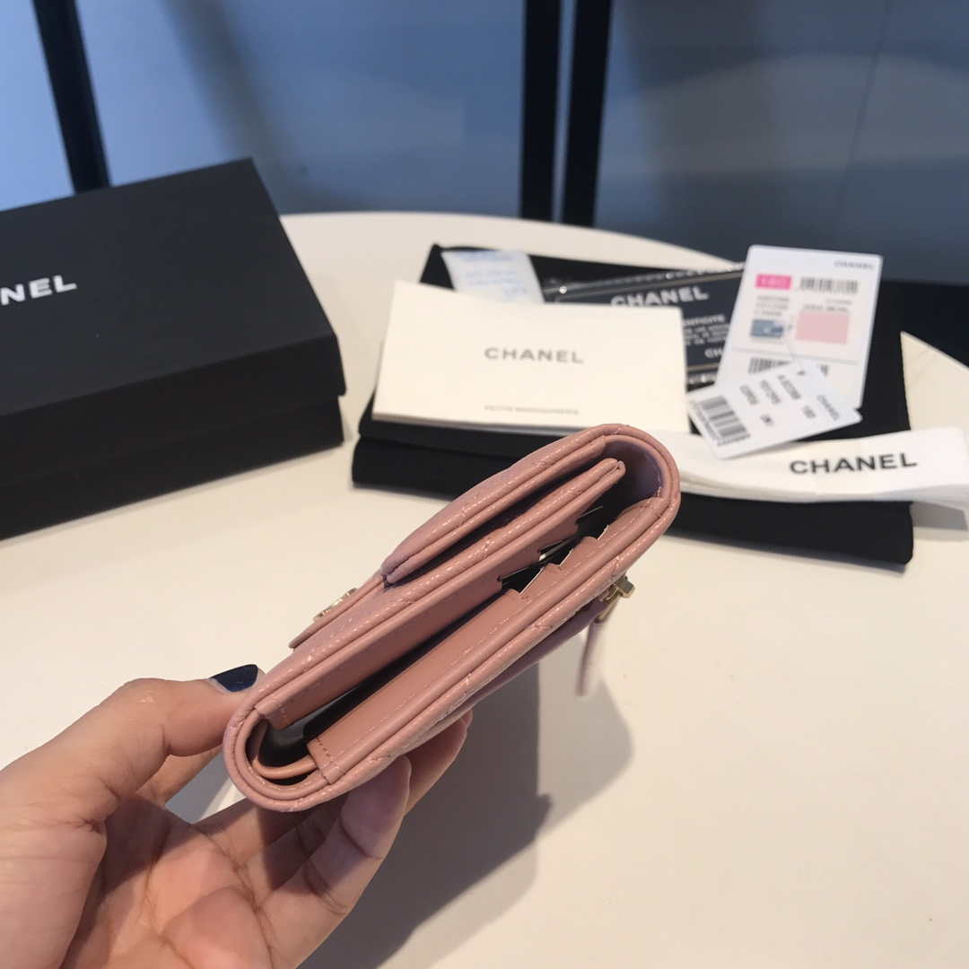 Chanel AP0231 Classic Small FLAP Wallet Calfskin Pink Gold - Default Title - View 5