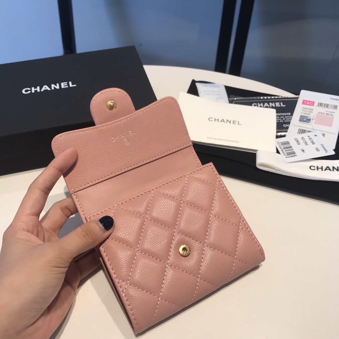 Chanel AP0231 Classic Small FLAP Wallet Calfskin Pink Gold - Default Title - View 6
