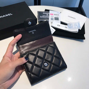 Chanel AP0231 Classic Small FLAP Wallet Lambskin Black Silver - Default Title - View 6