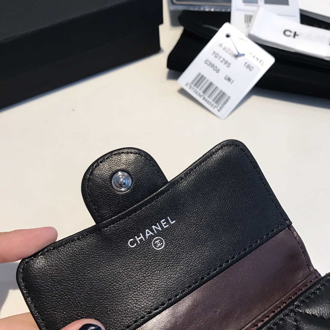 Chanel AP0231 Classic Small FLAP Wallet Lambskin Black Silver - Default Title - View 7