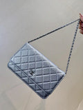 Chanel AP0250 Wallet on Chain Calfskin Silver