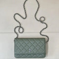 Chanel AP0250 Wallet on Chain Calfskin Turquoise