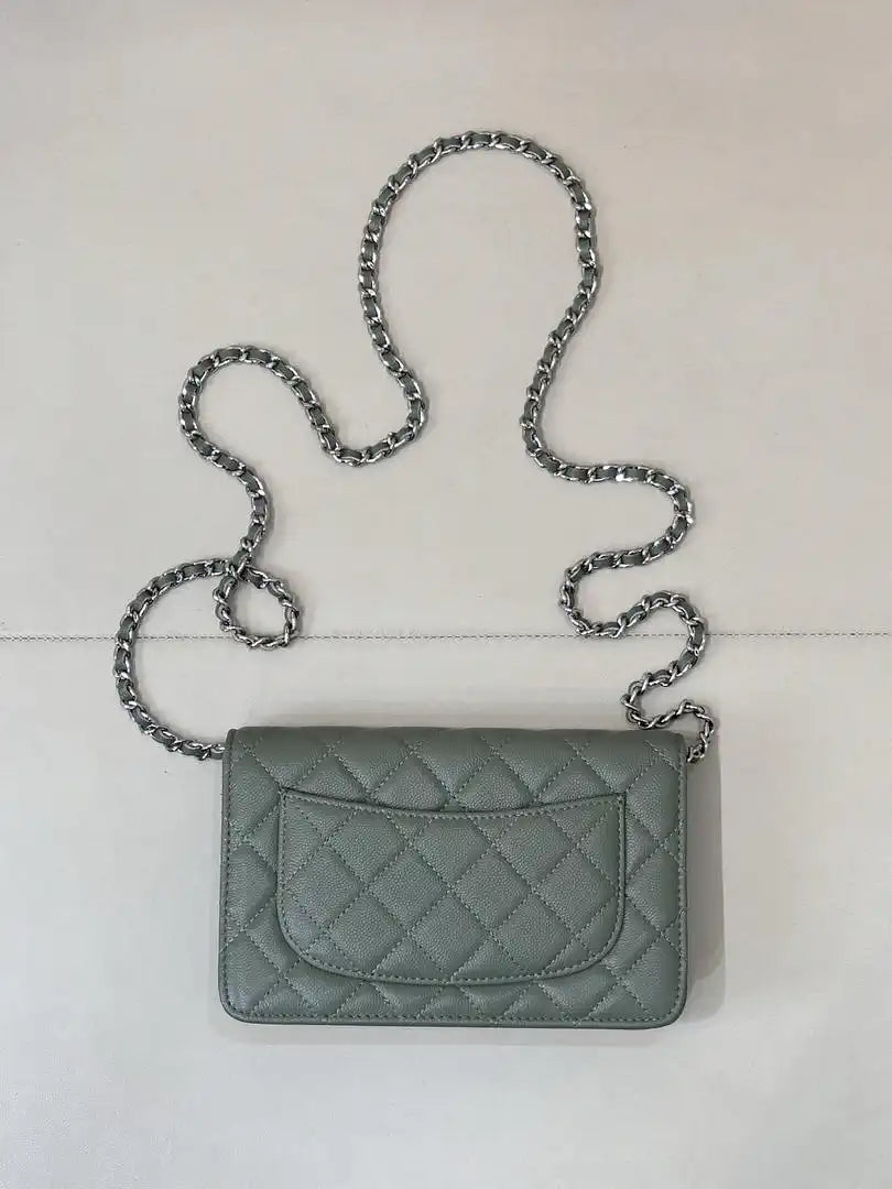 Chanel AP0250 Wallet on Chain Calfskin Turquoise