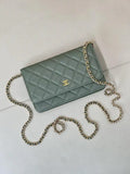 Chanel AP0250 Wallet on Chain Calfskin Turquoise