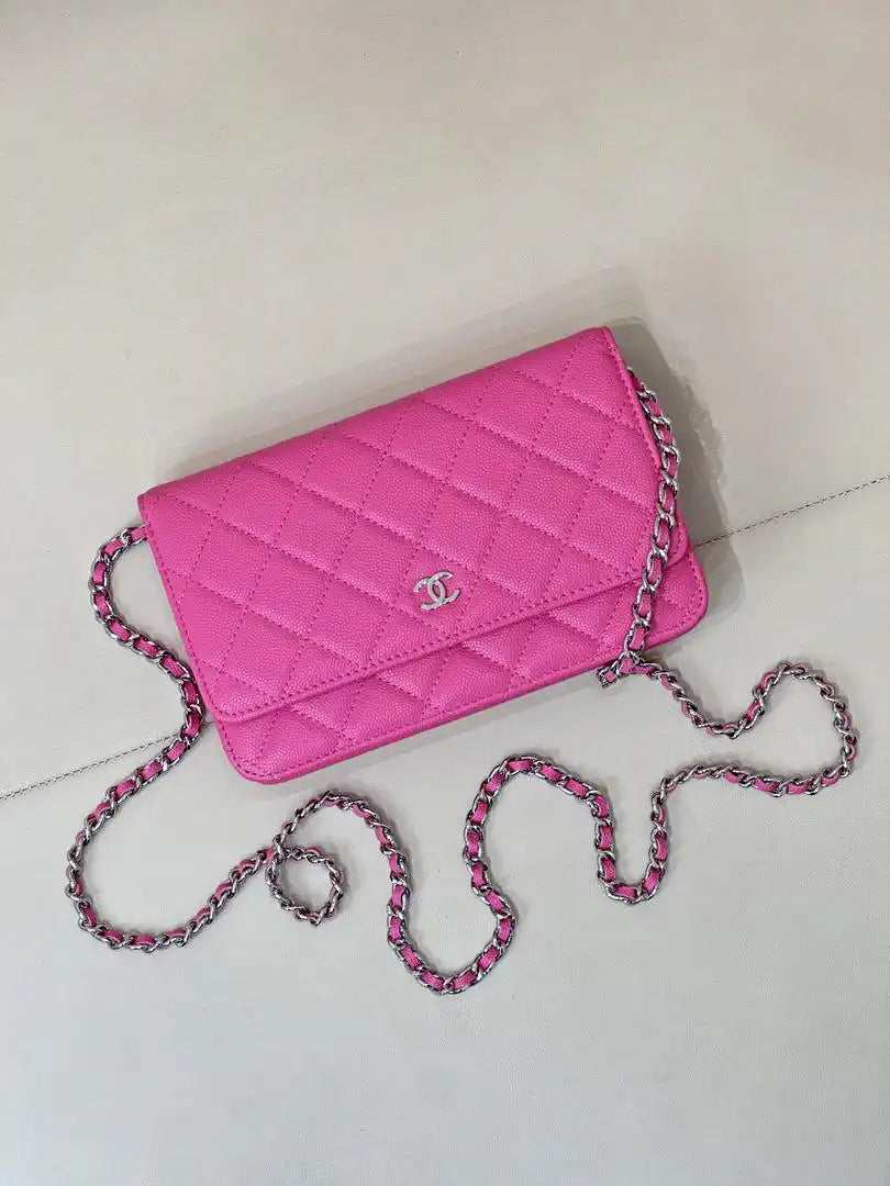 Chanel AP0250 Wallet on Chain Calfskin Rose Pink