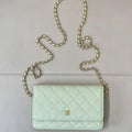 Chanel AP0250 Wallet on Chain Calfskin Light Green