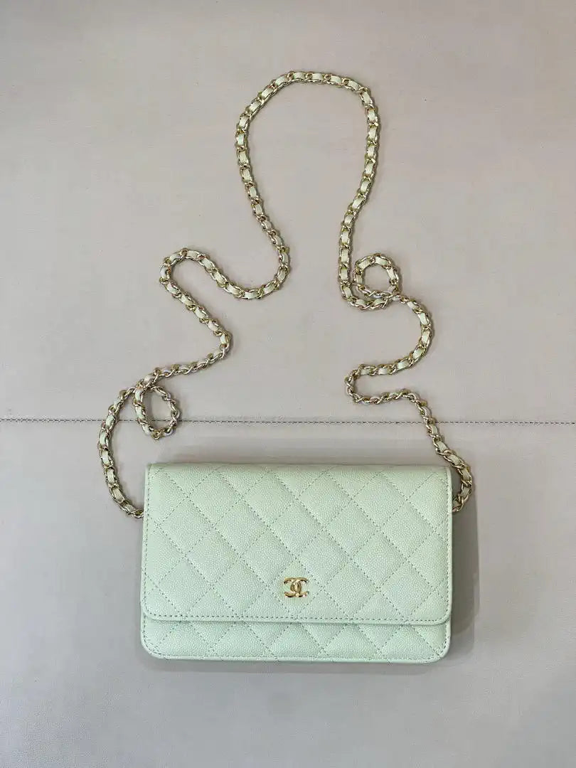 Chanel AP0250 Wallet on Chain Calfskin Light Green