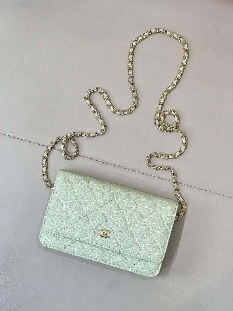 Chanel AP0250 Wallet on Chain Calfskin Light Green