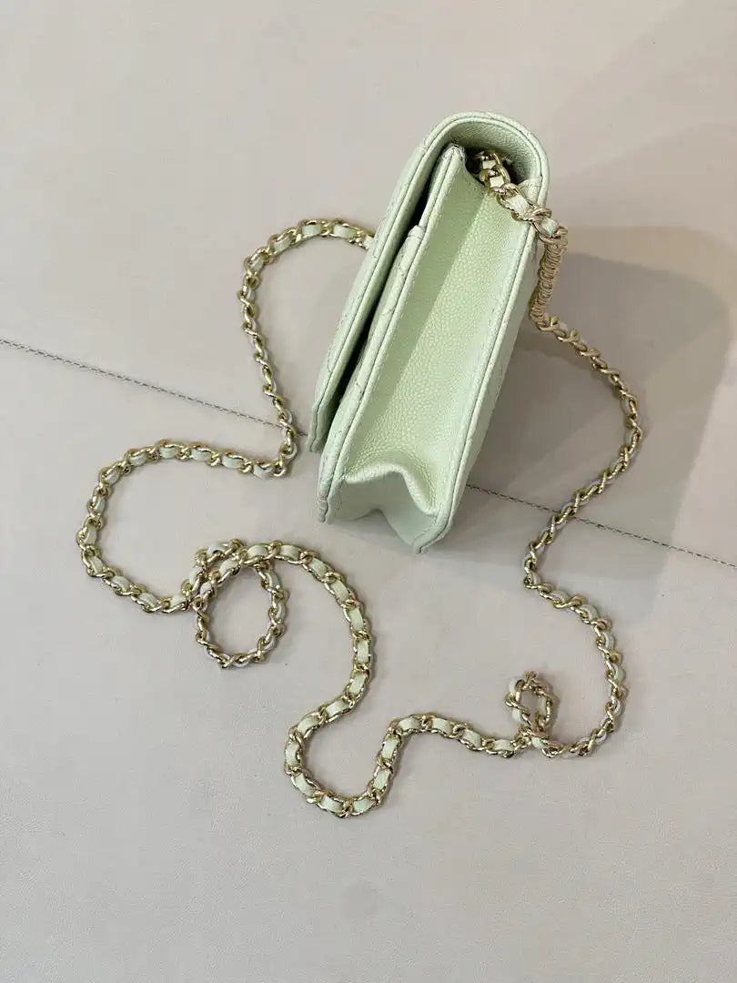 Chanel AP0250 Wallet on Chain Calfskin Light Green