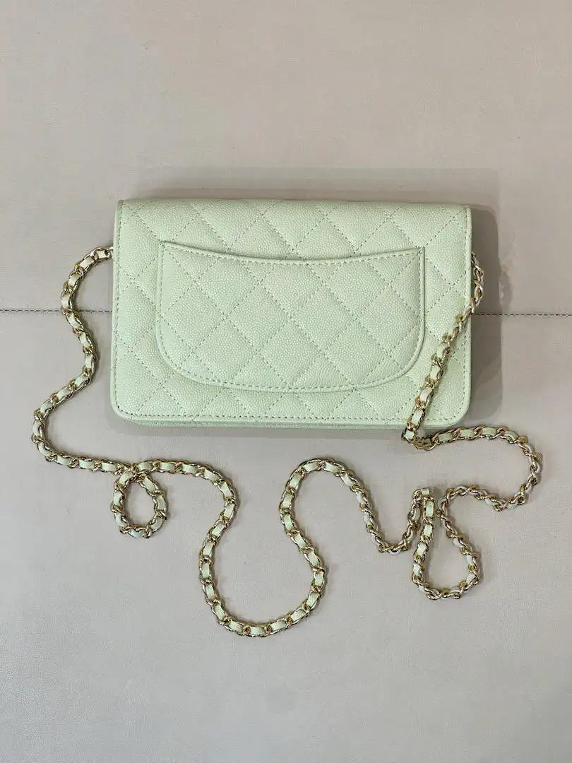 Chanel AP0250 Wallet on Chain Calfskin Light Green