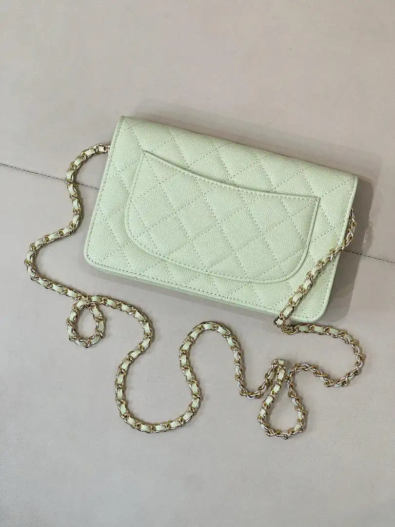 Chanel AP0250 Wallet on Chain Calfskin Light Green