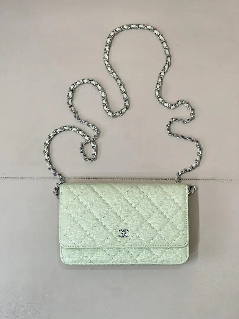 Chanel AP0250 Wallet on Chain Calfskin Light Green