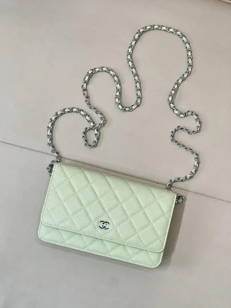 Chanel AP0250 Wallet on Chain Calfskin Light Green
