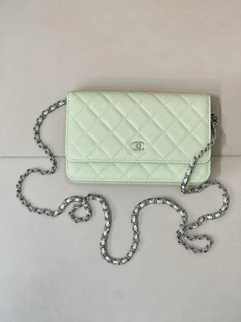 Chanel AP0250 Wallet on Chain Calfskin Light Green