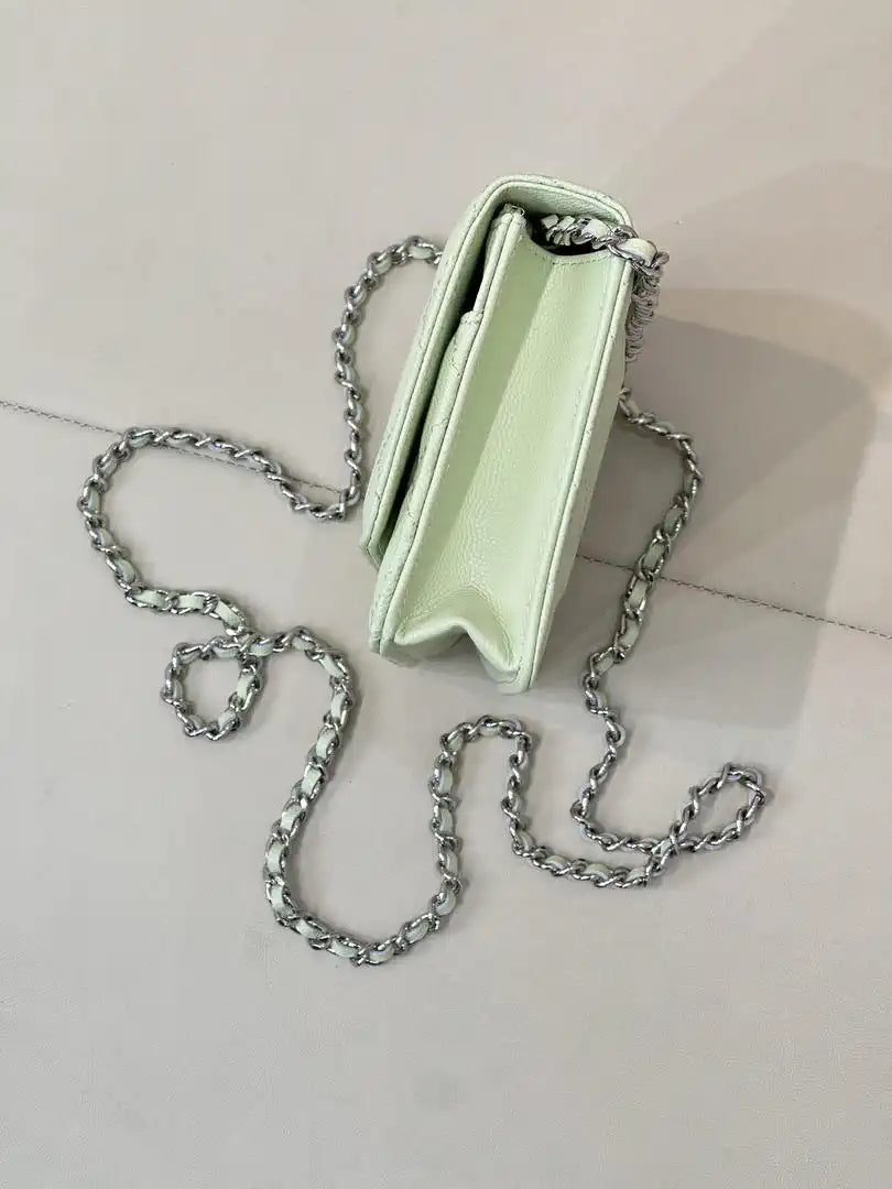 Chanel AP0250 Wallet on Chain Calfskin Light Green