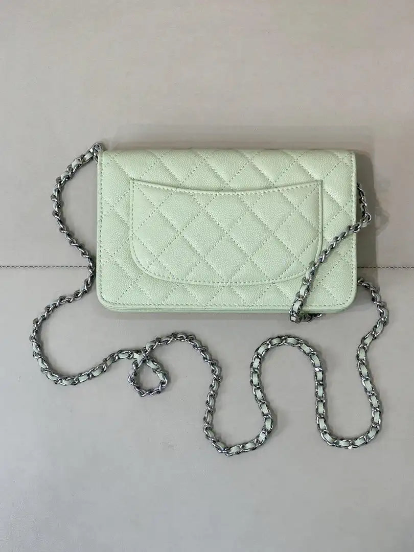 Chanel AP0250 Wallet on Chain Calfskin Light Green