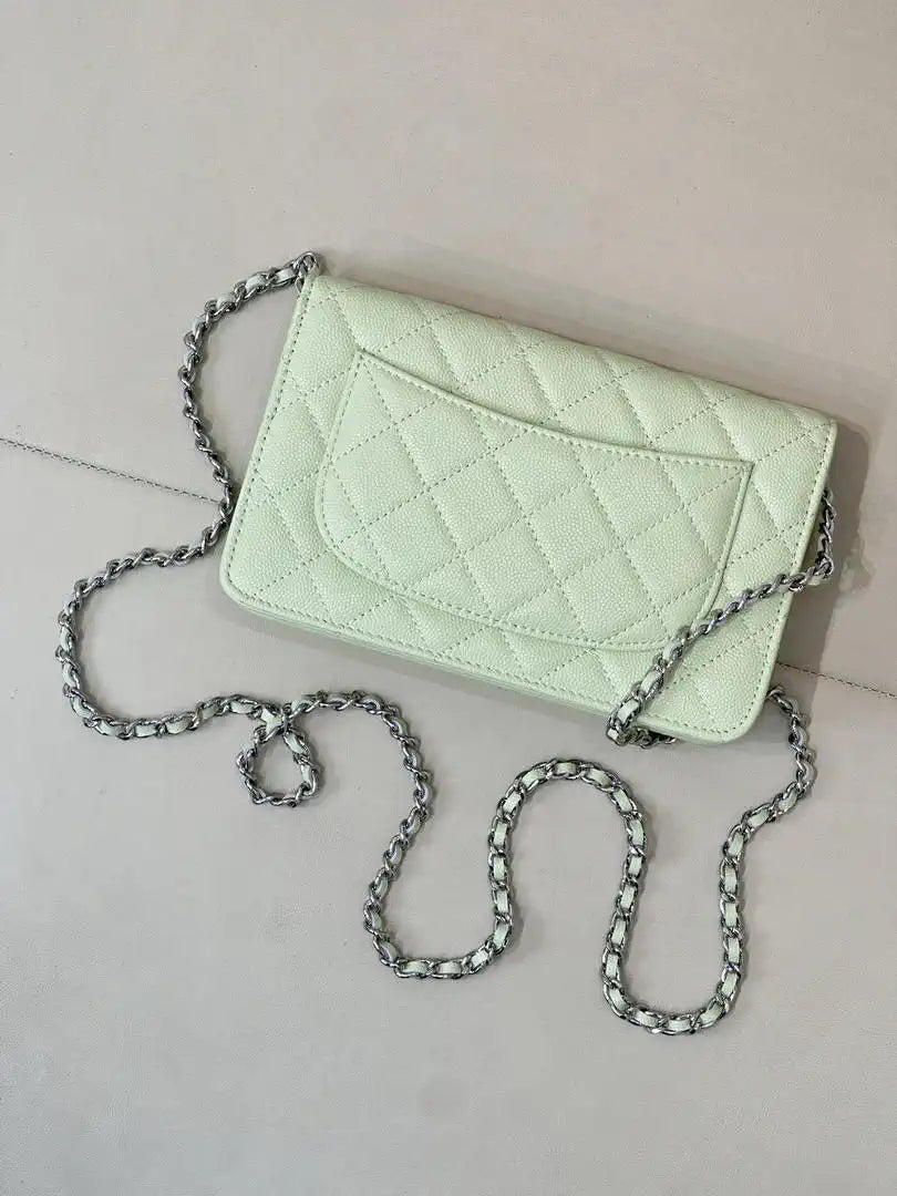 Chanel AP0250 Wallet on Chain Calfskin Light Green