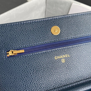 Chanel AP0250 Wallet on Chain Grained Calfskin A33814 Navy Blue - Default Title - View 6