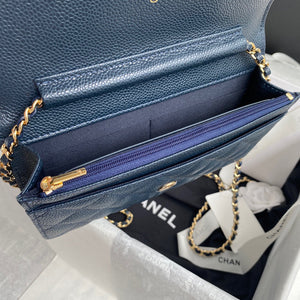 Chanel AP0250 Wallet on Chain Grained Calfskin A33814 Navy Blue - Default Title - View 7