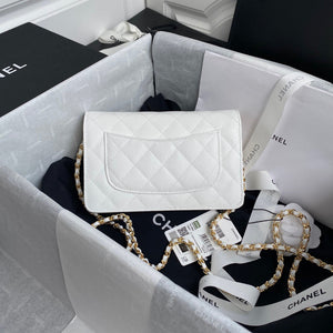 Chanel AP0250 Wallet on Chain Grained Calfskin A33814 White - Default Title - View 2