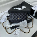 Chanel AP0250 Wallet on Chain Grained Calfskin A33814 Black Gold - Default Title - View 1