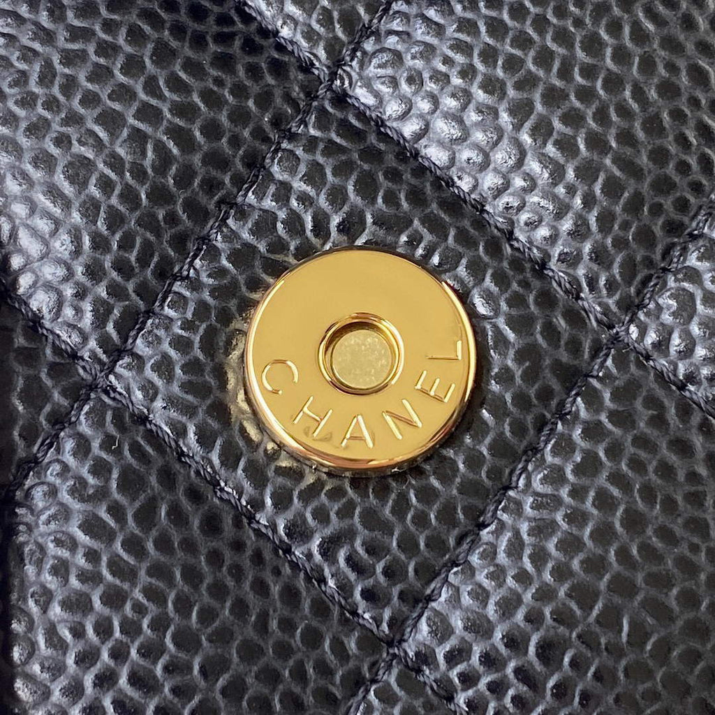 Chanel AP0250 Wallet on Chain Grained Calfskin A33814 Black Gold