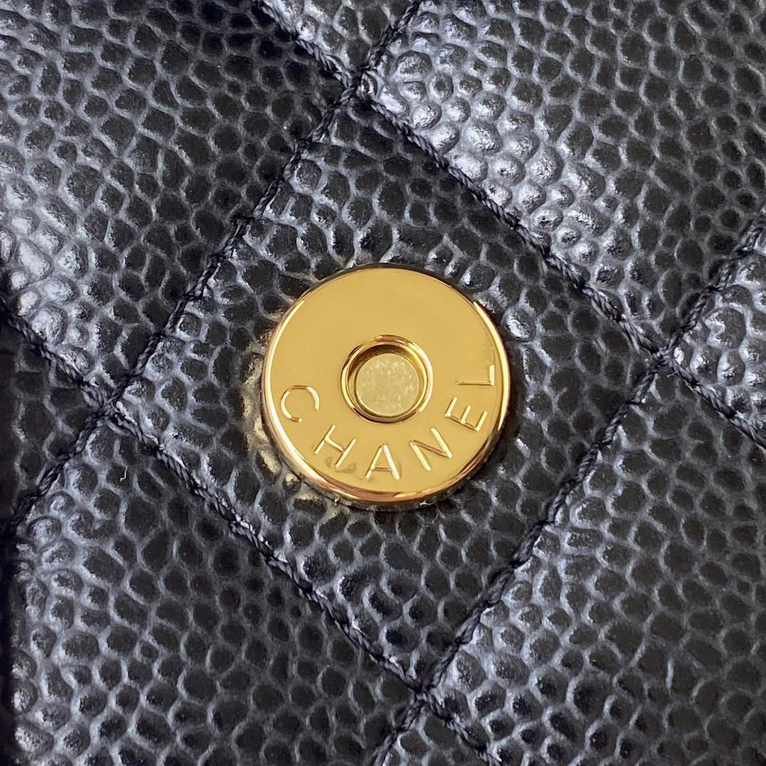 Chanel AP0250 Wallet on Chain Grained Calfskin A33814 Black Gold