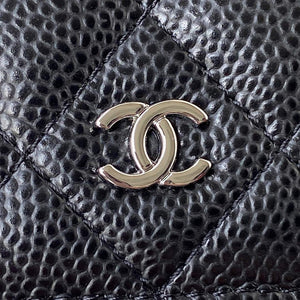 Chanel AP0250 Wallet on Chain Grained Calfskin A33814 Black Silver - Default Title - View 3