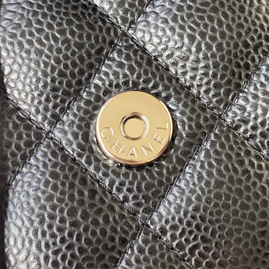 Chanel AP0250 Wallet on Chain Grained Calfskin A33814 Black Silver