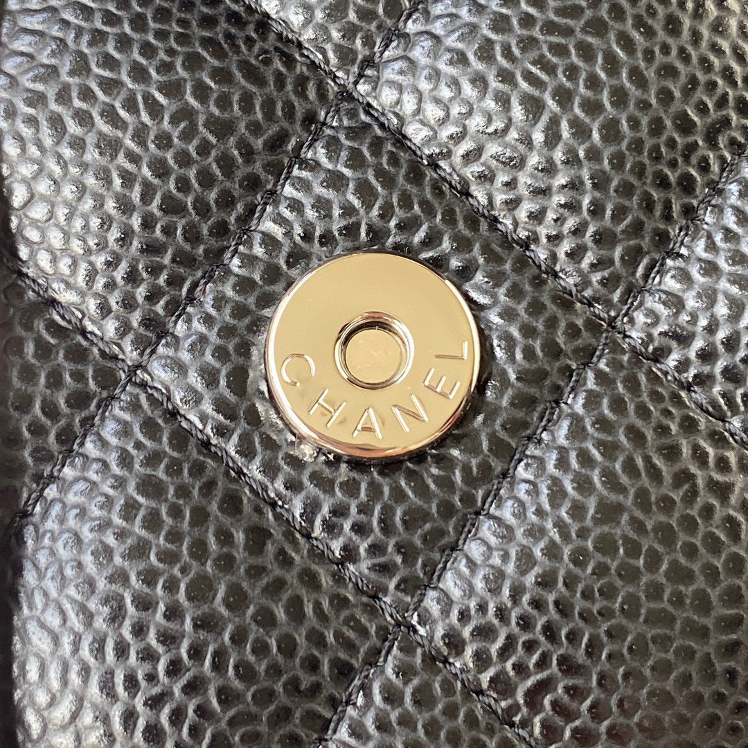 Chanel AP0250 Wallet on Chain Grained Calfskin A33814 Black Silver