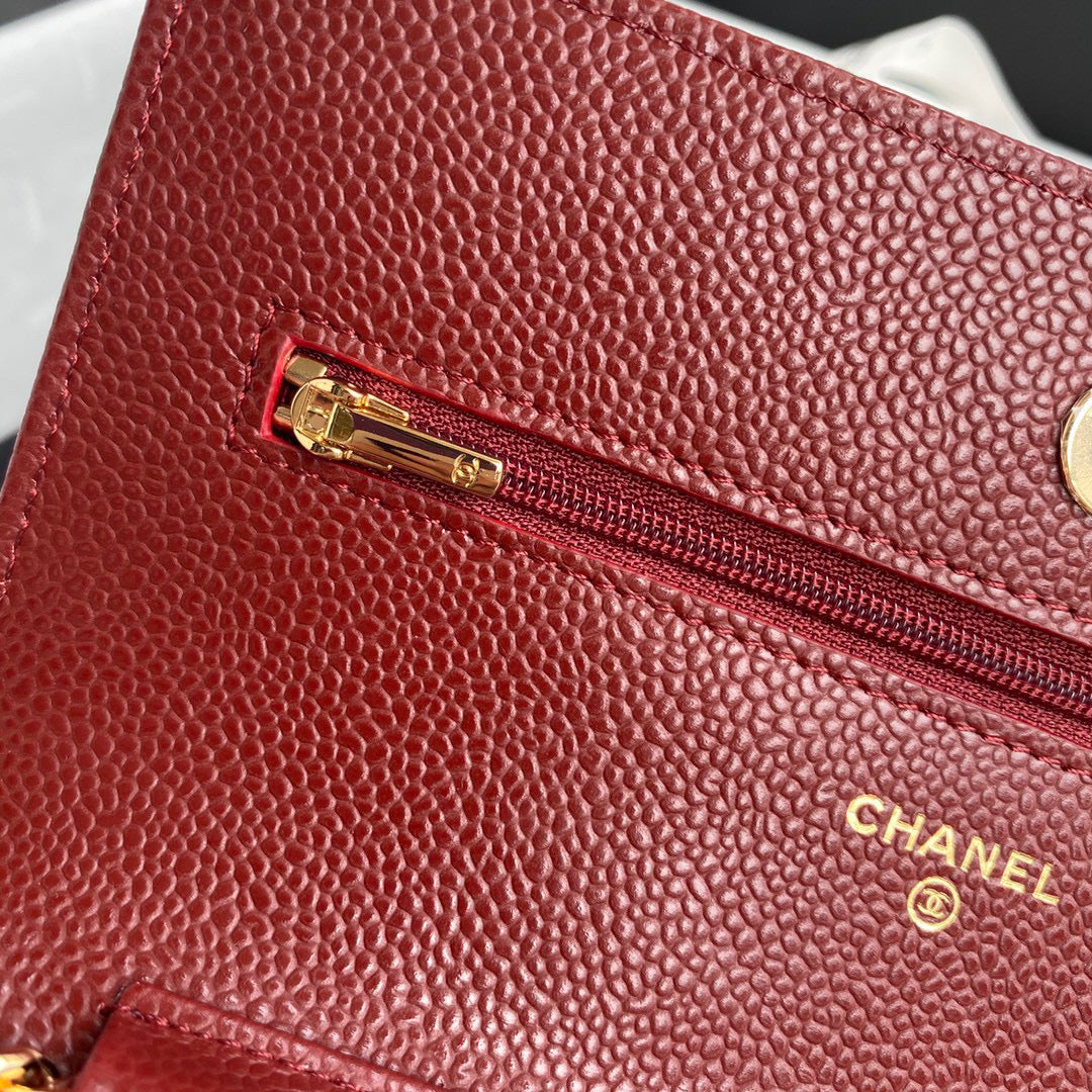Chanel AP0250 Wallet on Chain Grained Calfskin A33814 Red - Default Title - View 7