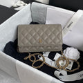 Chanel AP0250 Wallet on Chain Grained Calfskin A33814 Gray - Default Title - View 1