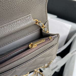 Chanel AP0250 Wallet on Chain Grained Calfskin A33814 Gray - Default Title - View 7