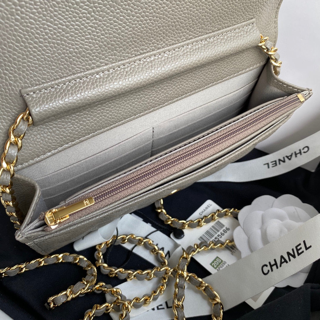 Chanel AP0250 Wallet on Chain Grained Calfskin A33814 Gray - Default Title - View 8