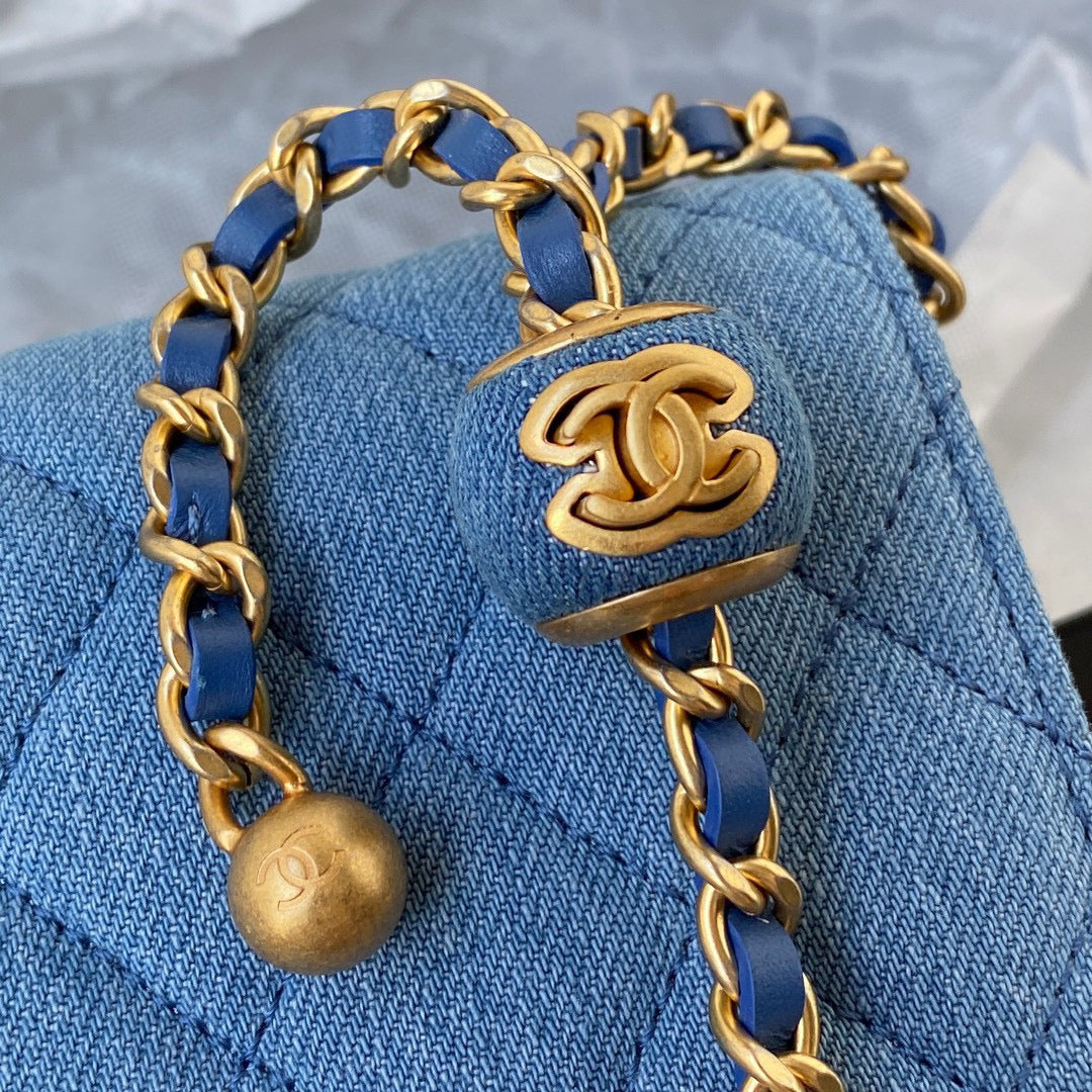 Chanel AP1450 Wallet on Chain Lambskin A33814 Blue