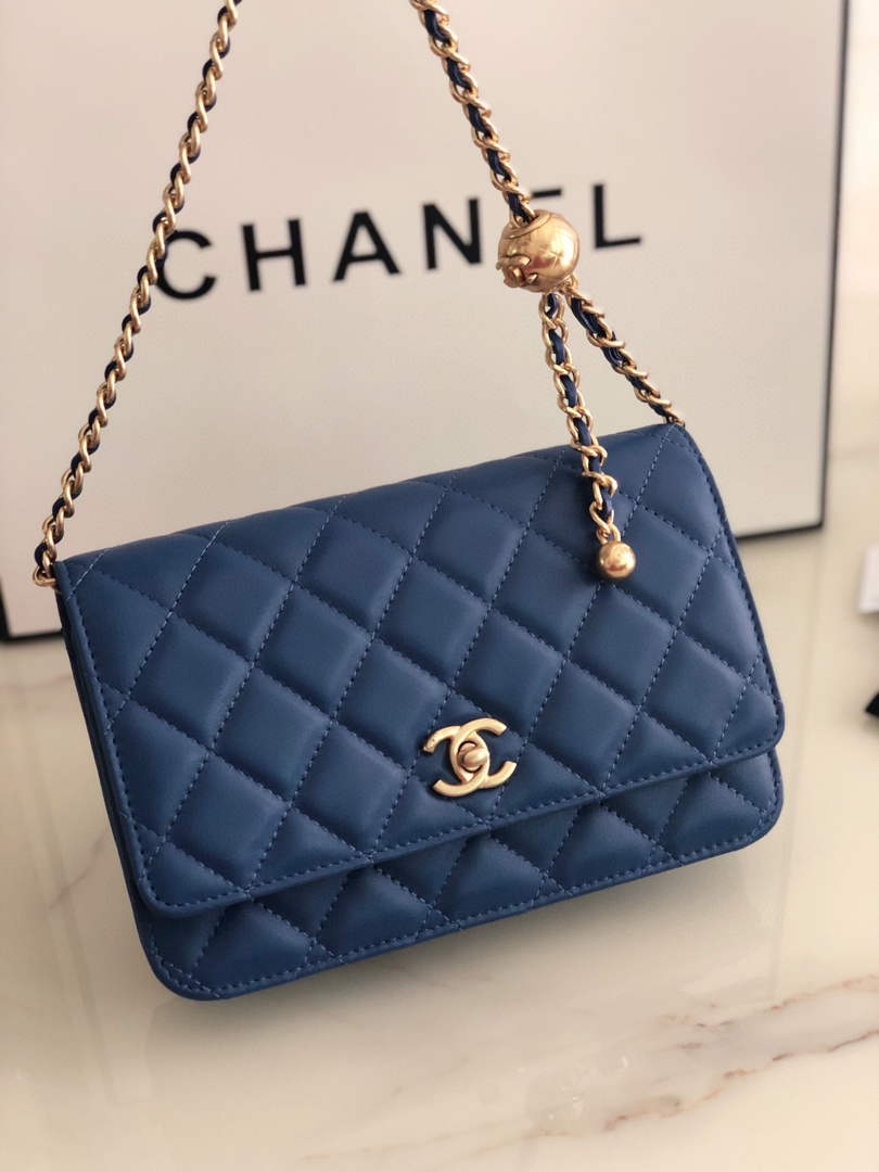 Chanel AP1450 Wallet on Chain Lambskin A33814 Navy Blue - Default Title - View 4