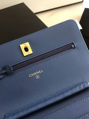 Chanel AP1450 Wallet on Chain Lambskin A33814 Navy Blue - Default Title - View 8