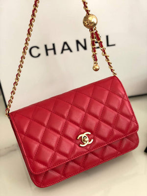 Chanel AP1450 Wallet on Chain Lambskin A33814 Red - Default Title - View 4