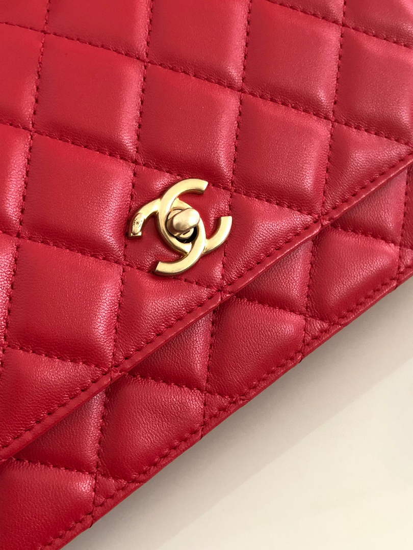 Chanel AP1450 Wallet on Chain Lambskin A33814 Red - Default Title - View 5