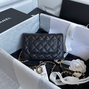 Chanel AP0250 Wallet on Chain Lambskin A33814 Black - Default Title - View 3