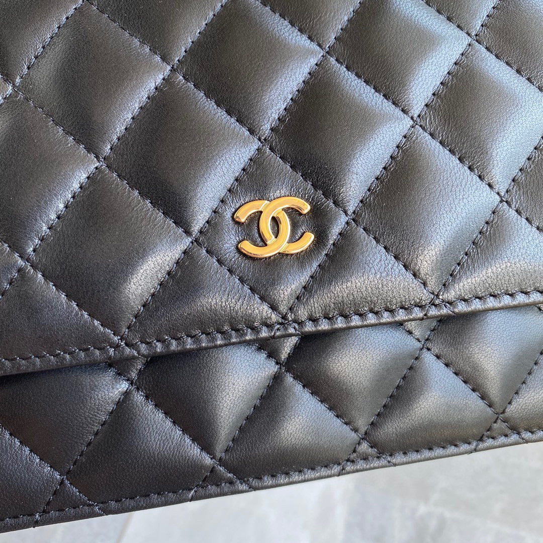Chanel AP0250 Wallet on Chain Lambskin A33814 Black - Default Title - View 2