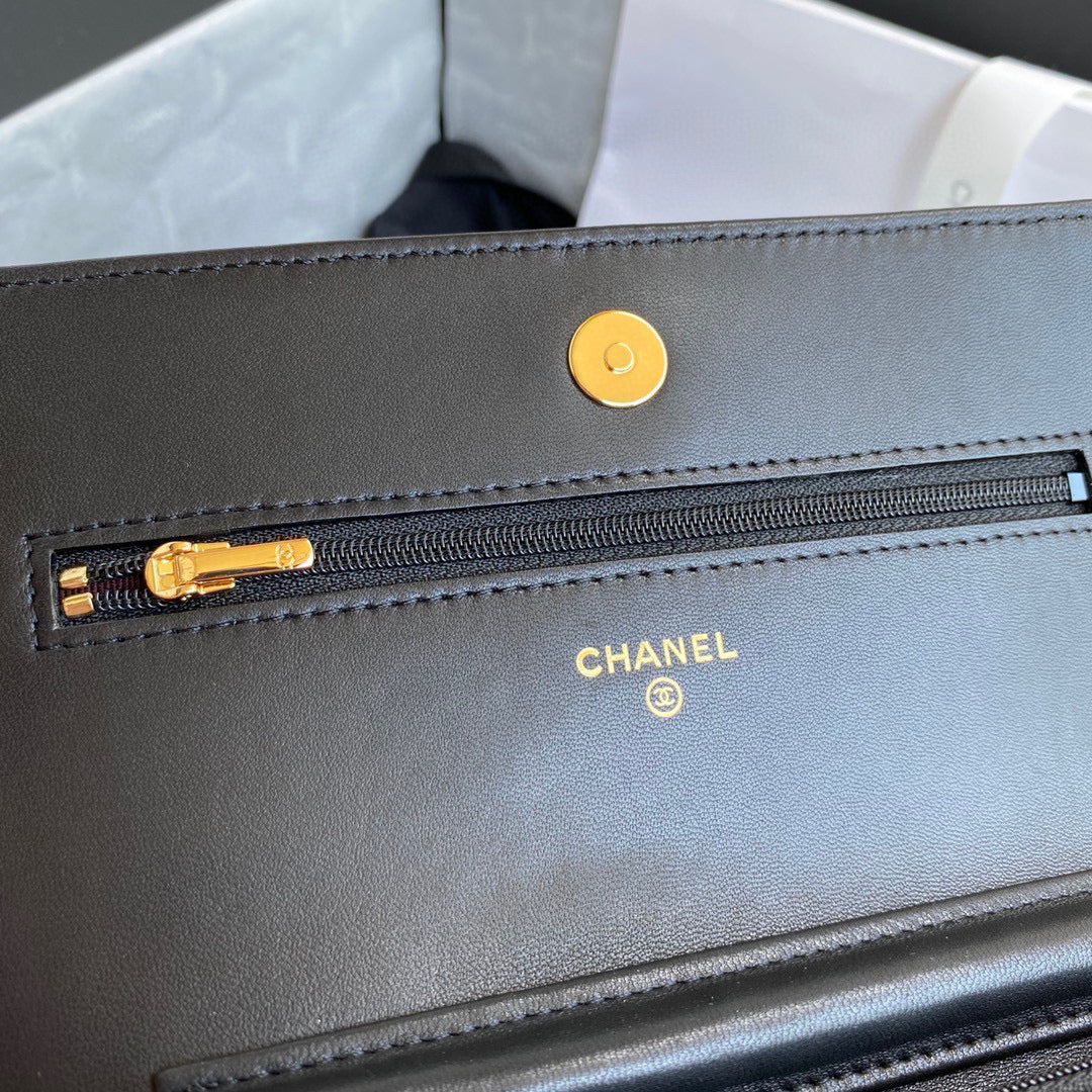 Chanel AP0250 Wallet on Chain Lambskin A33814 Black - Default Title - View 6