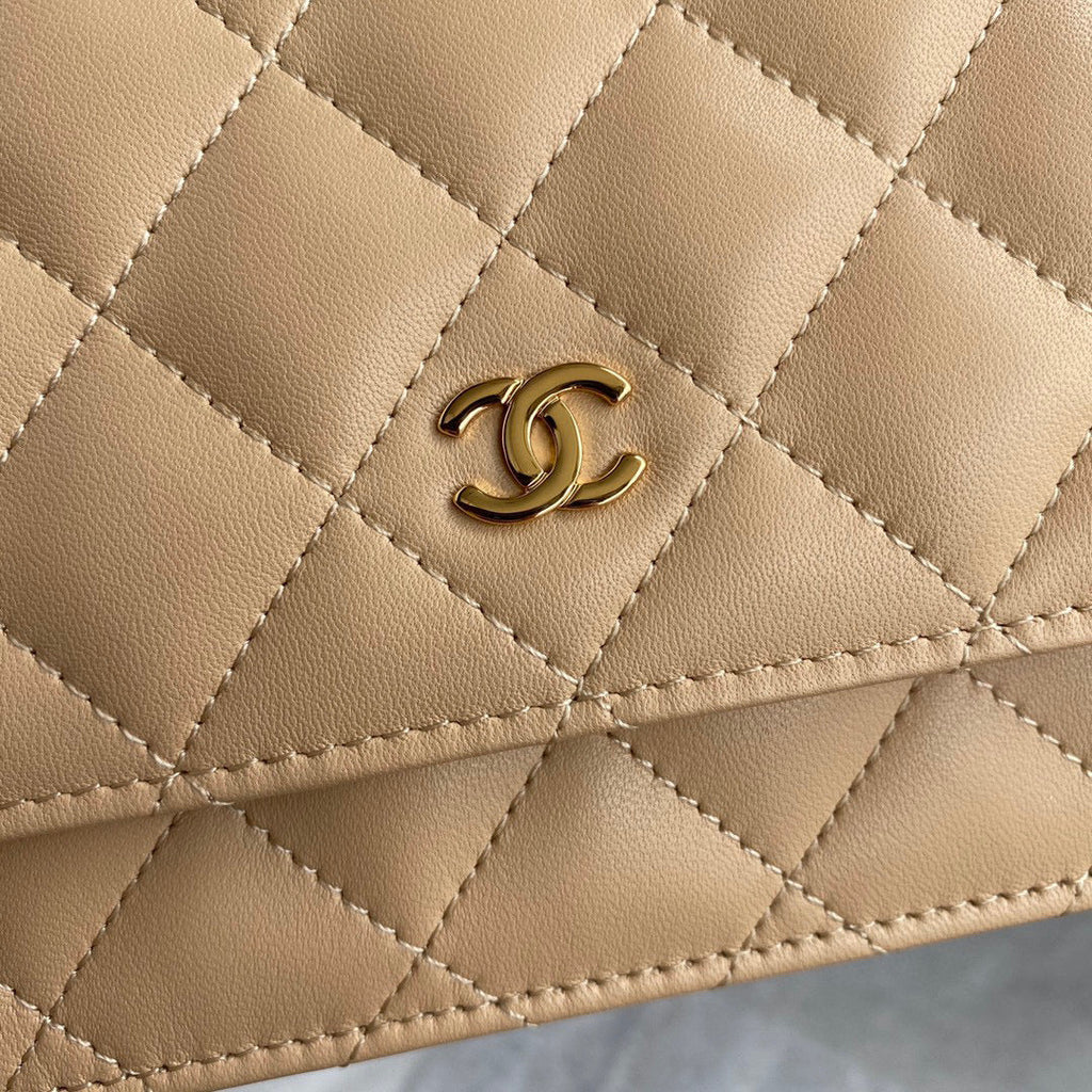 Chanel AP0250 Wallet on Chain Lambskin A33814 apricot