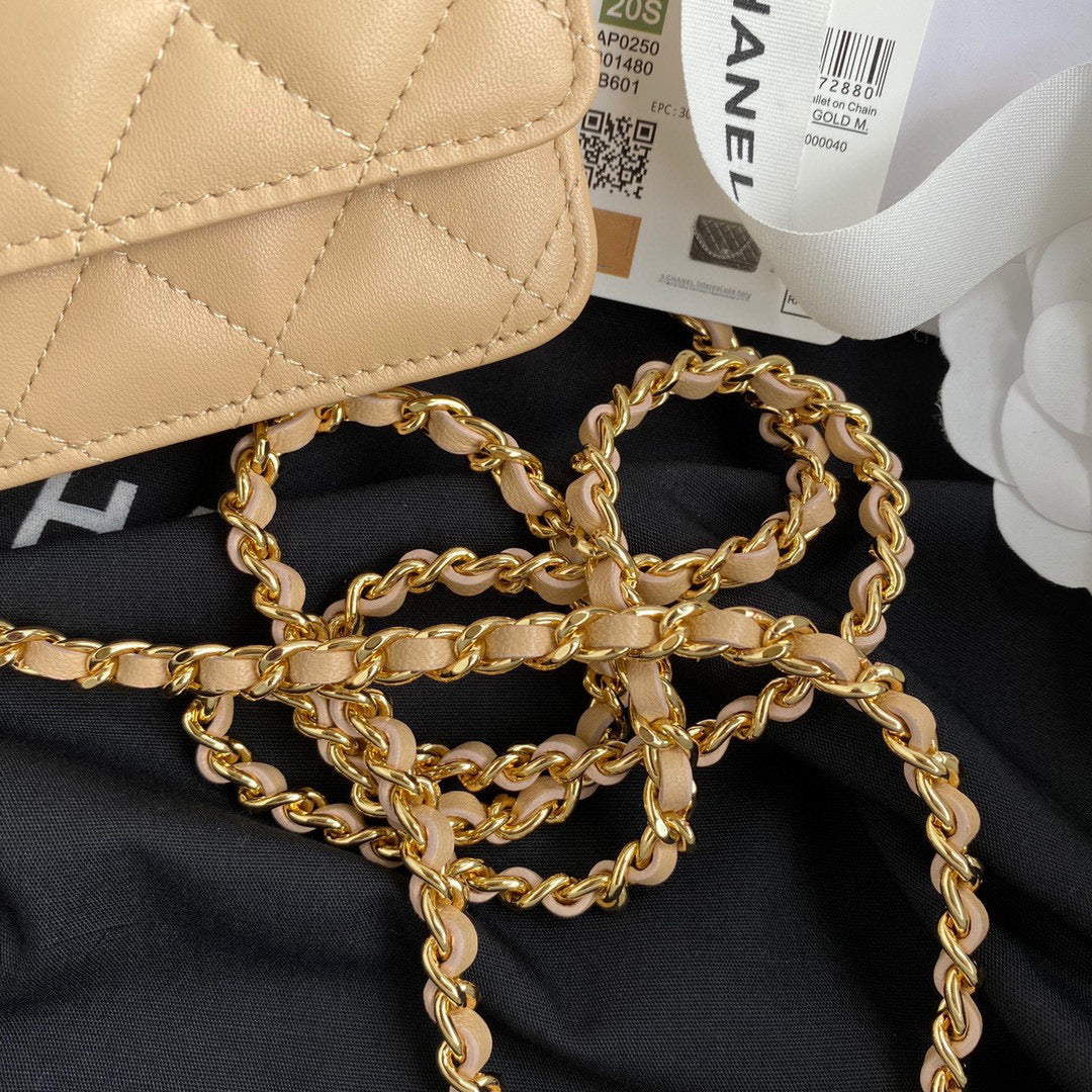 Chanel AP0250 Wallet on Chain Lambskin A33814 apricot - Default Title - View 4